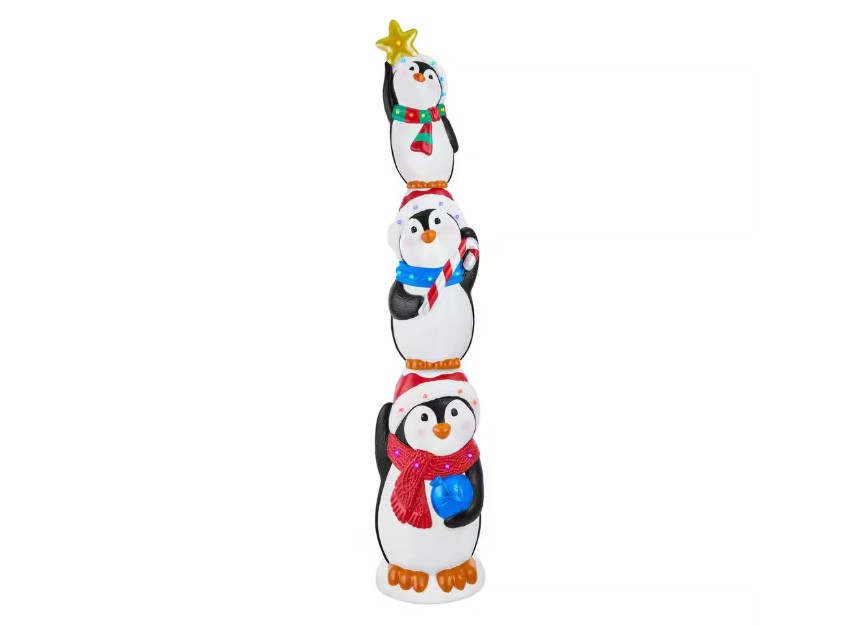 Home Depot Stacked Penguins Holiday Yard Decoration