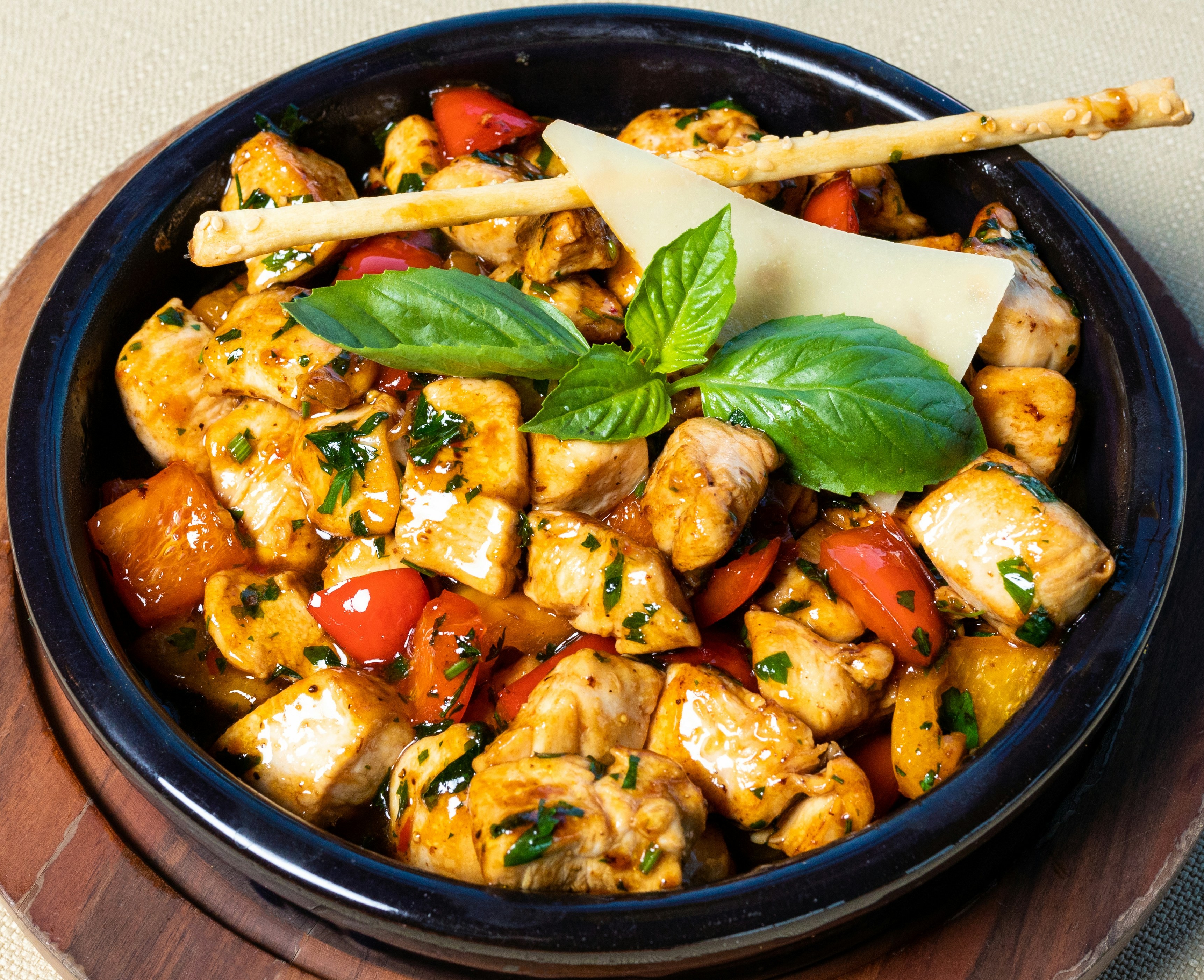 chicken meal with veggies as an evening meal or iftar during Ramadan