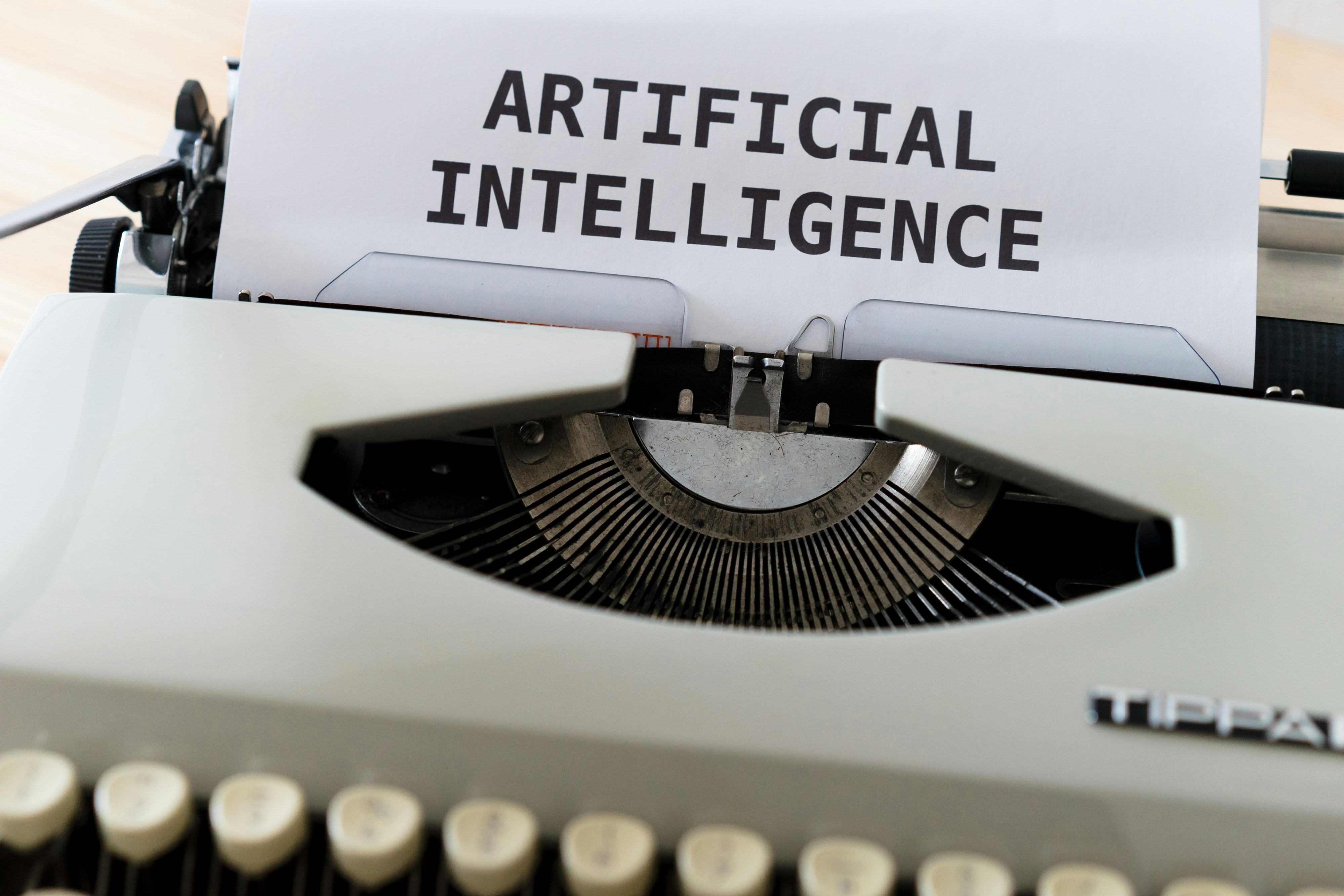 artificial intelligence on an old fashioned keyboard