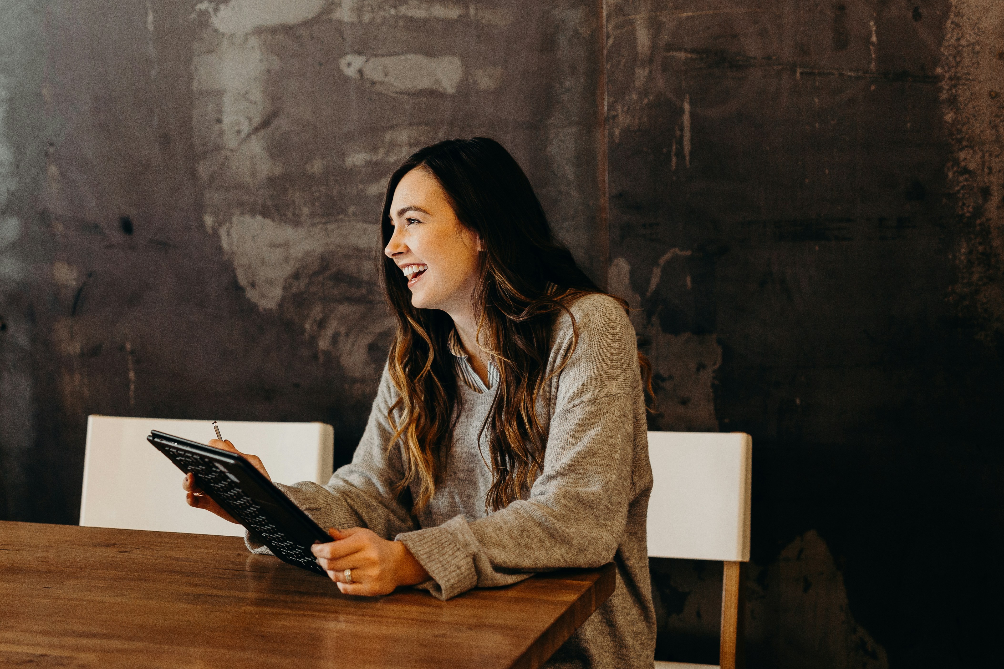 a happy person who is productive