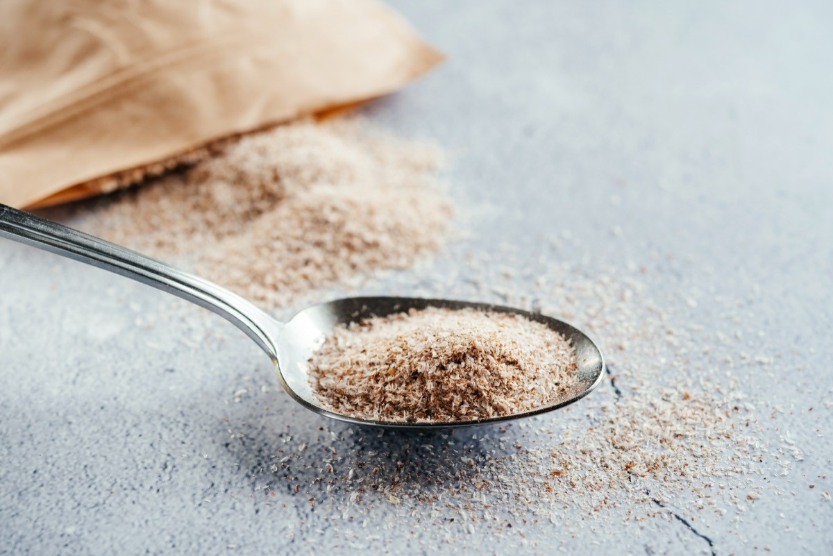 fiber supplement on a spoon