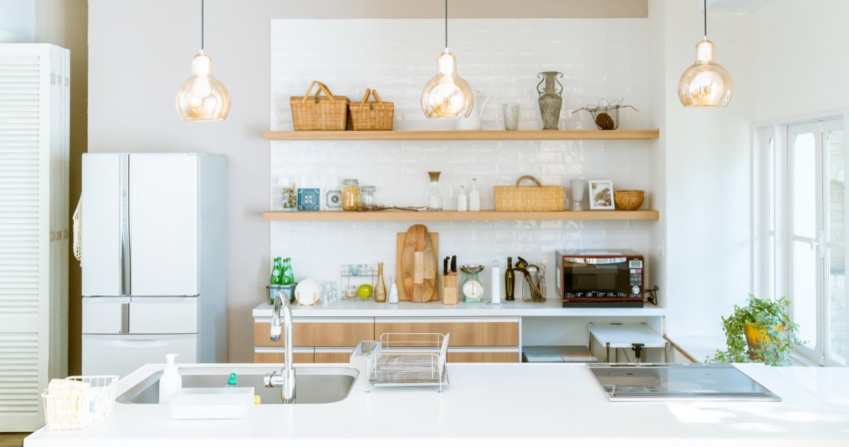 Kitchen with Open Shelving Storage