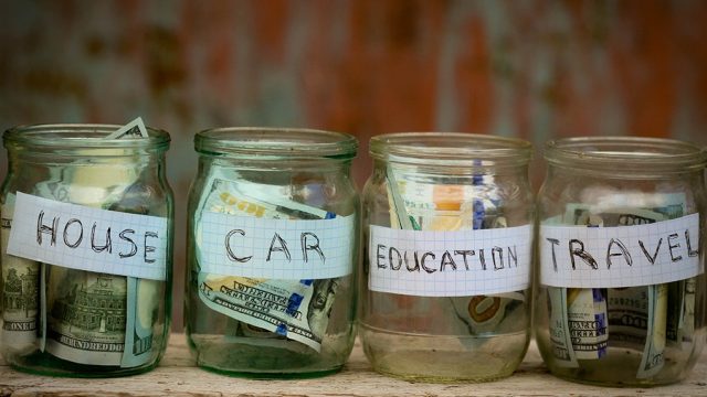 money saved in a jar
