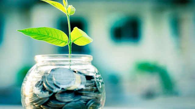 Coins in jar